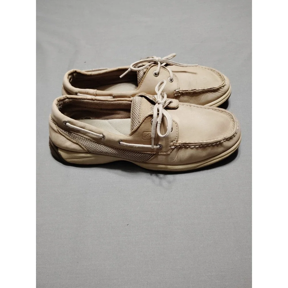 Sperry Top-Sider‎ Light Brown Leather Lace-Up Men Casual Boat Shoes 11M-9774829